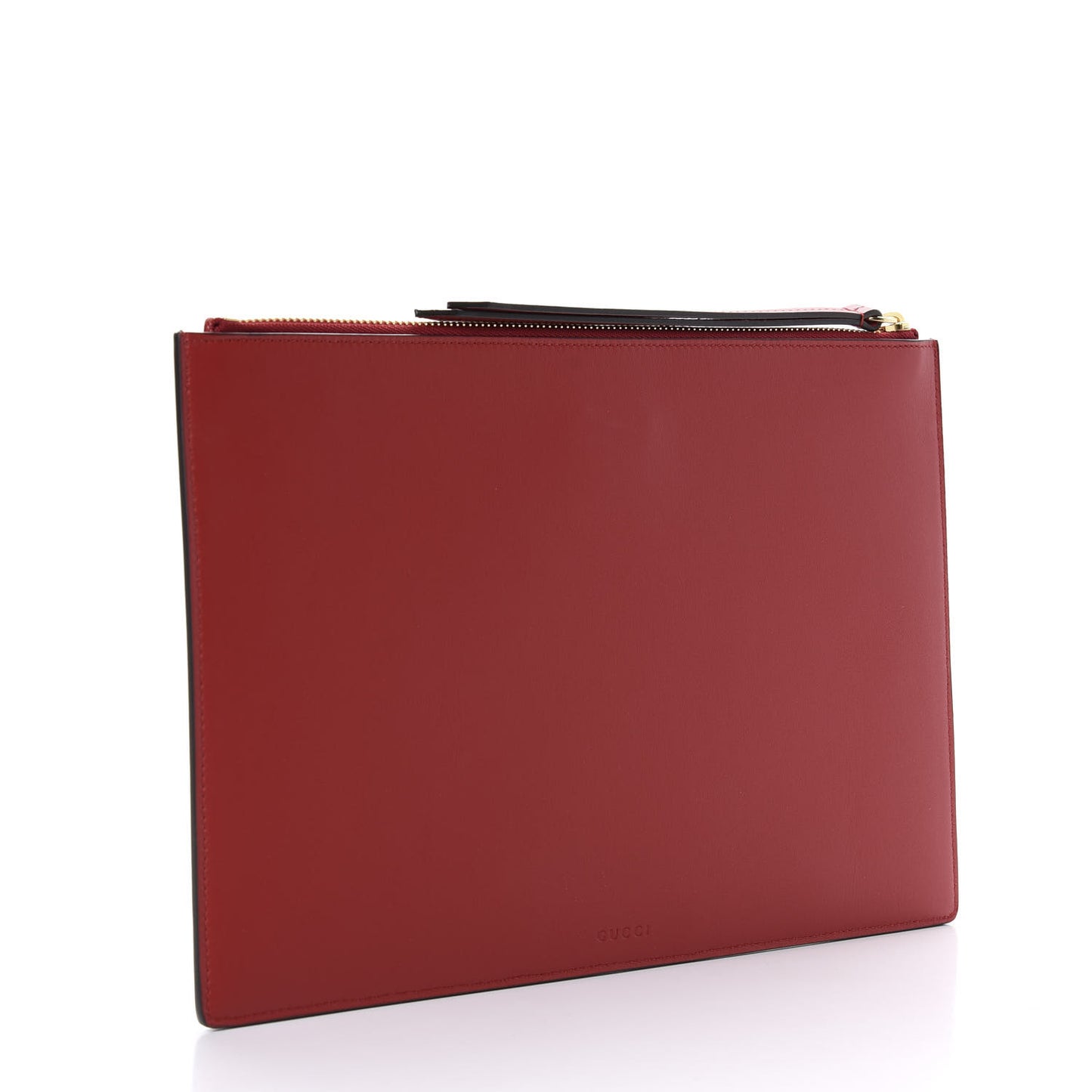 GG Supreme Monogram Bosco Patch Zip Pouch Beige Malva Hibiscus Red