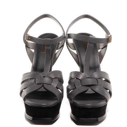 Saint Laurent Suede Tribute 105 Platform Sandals Earth Nero 39.5 2 of 6