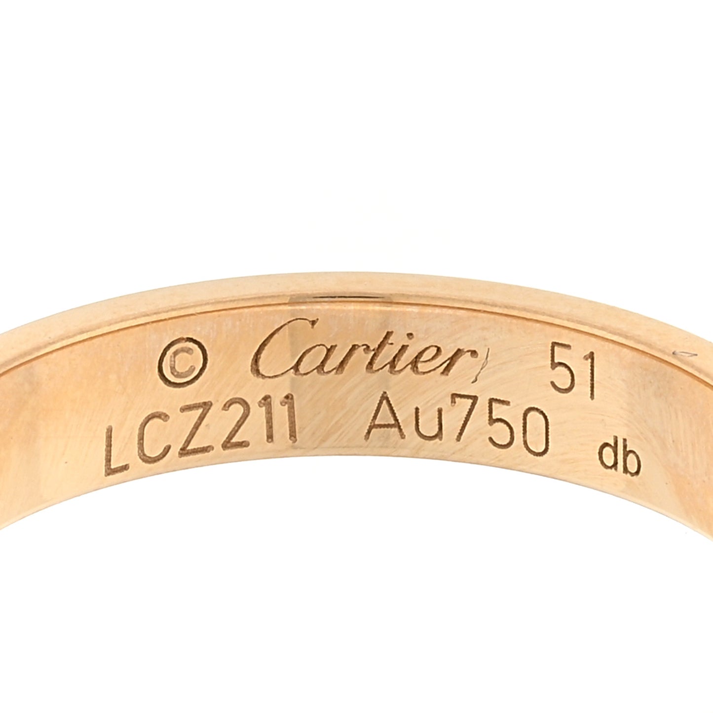 18K Yellow Gold 3.5mm LOVE Wedding Band Ring 51 5.75