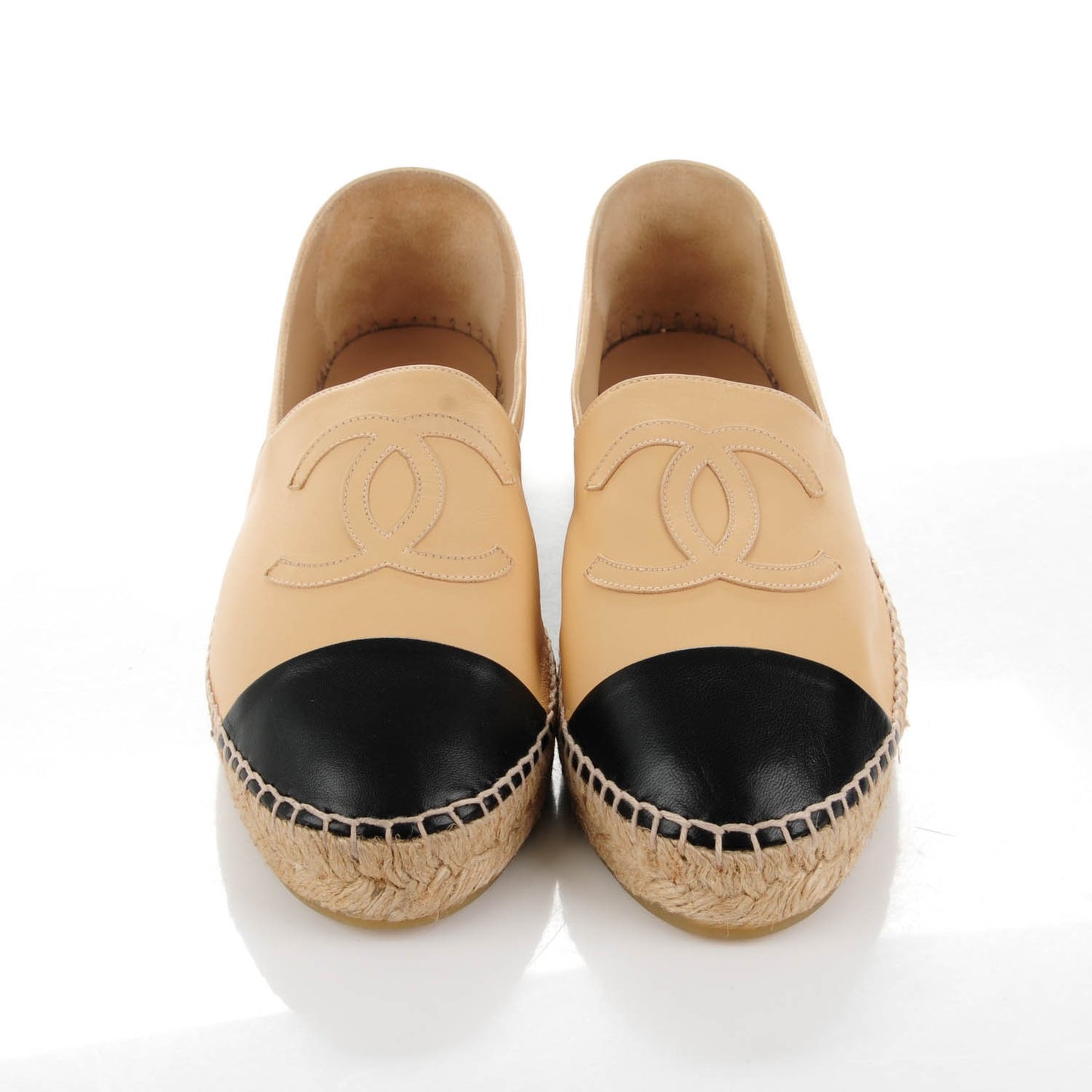 Lambskin CC Espadrilles 39 Beige Black