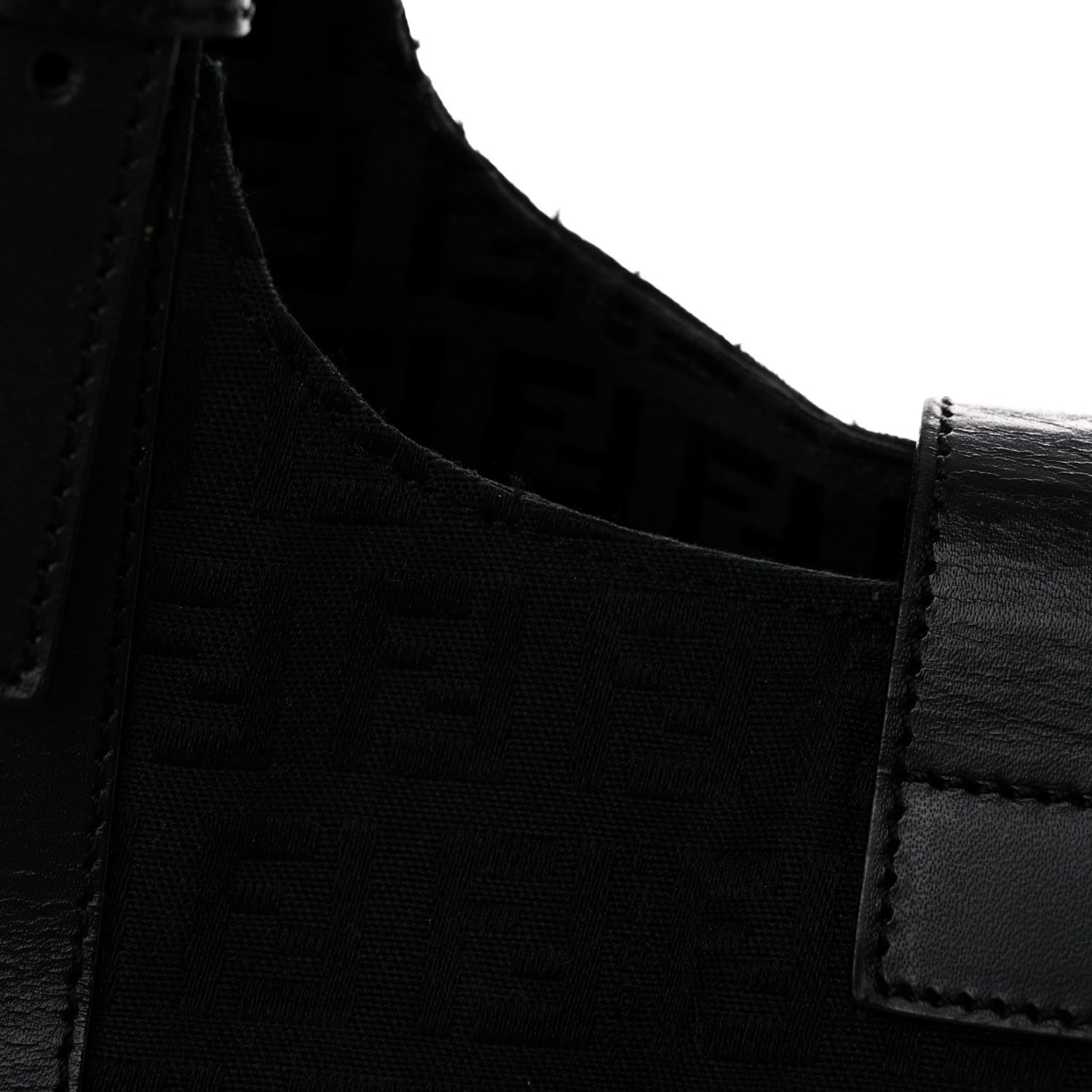 Fendi Zucchino Vitello Shoulder Bag Black 14 of 23