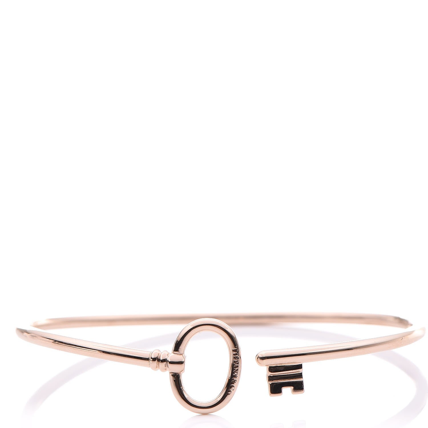 Tiffany 18K Rose Gold Keys Wire Bracelet 1 of 7