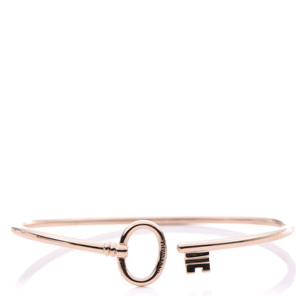 Tiffany 18K Rose Gold Keys Wire Bracelet 1 of 7
