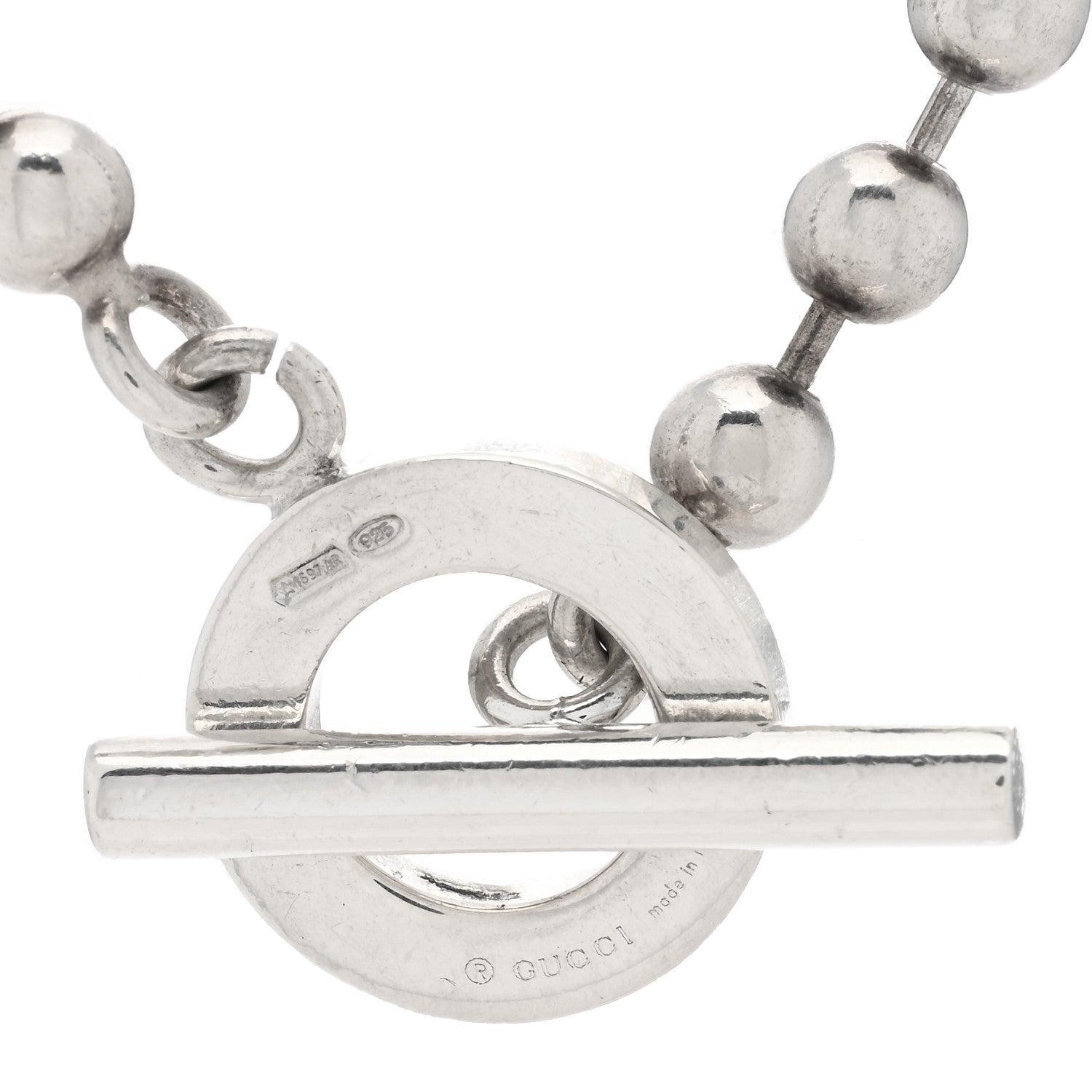 Gucci Sterling Silver Bead Toggle Necklace 3 of 3