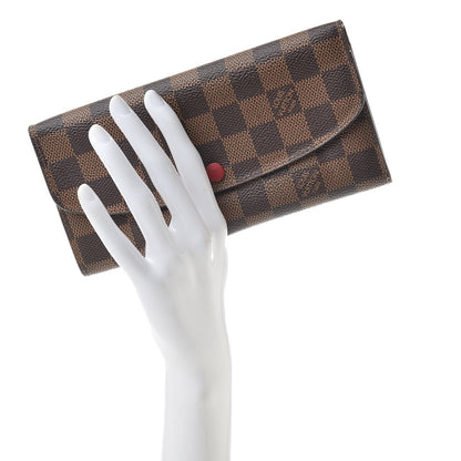Louis Vuitton Damier Ebene Emilie Wallet Red 2 of 13