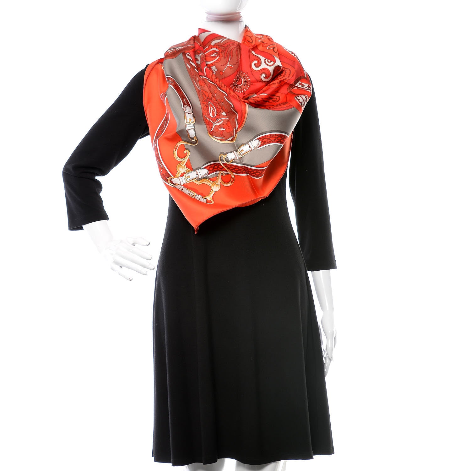 Hermes Silk Festival des Amazones Scarf 90 Rouge Etoupe Rouge H 2 of 4