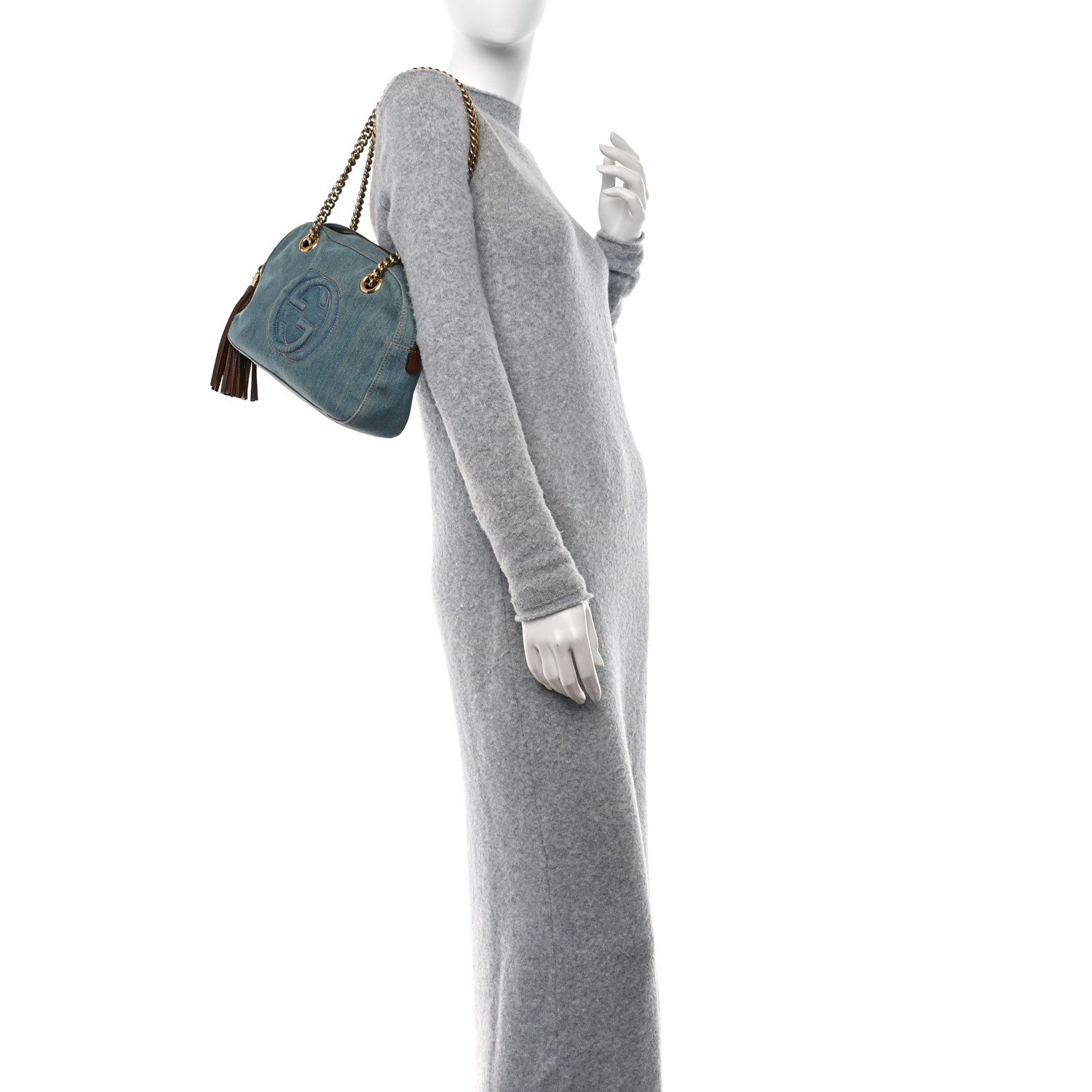 Gucci Denim Small Soho Bowler Blue 2 of 16