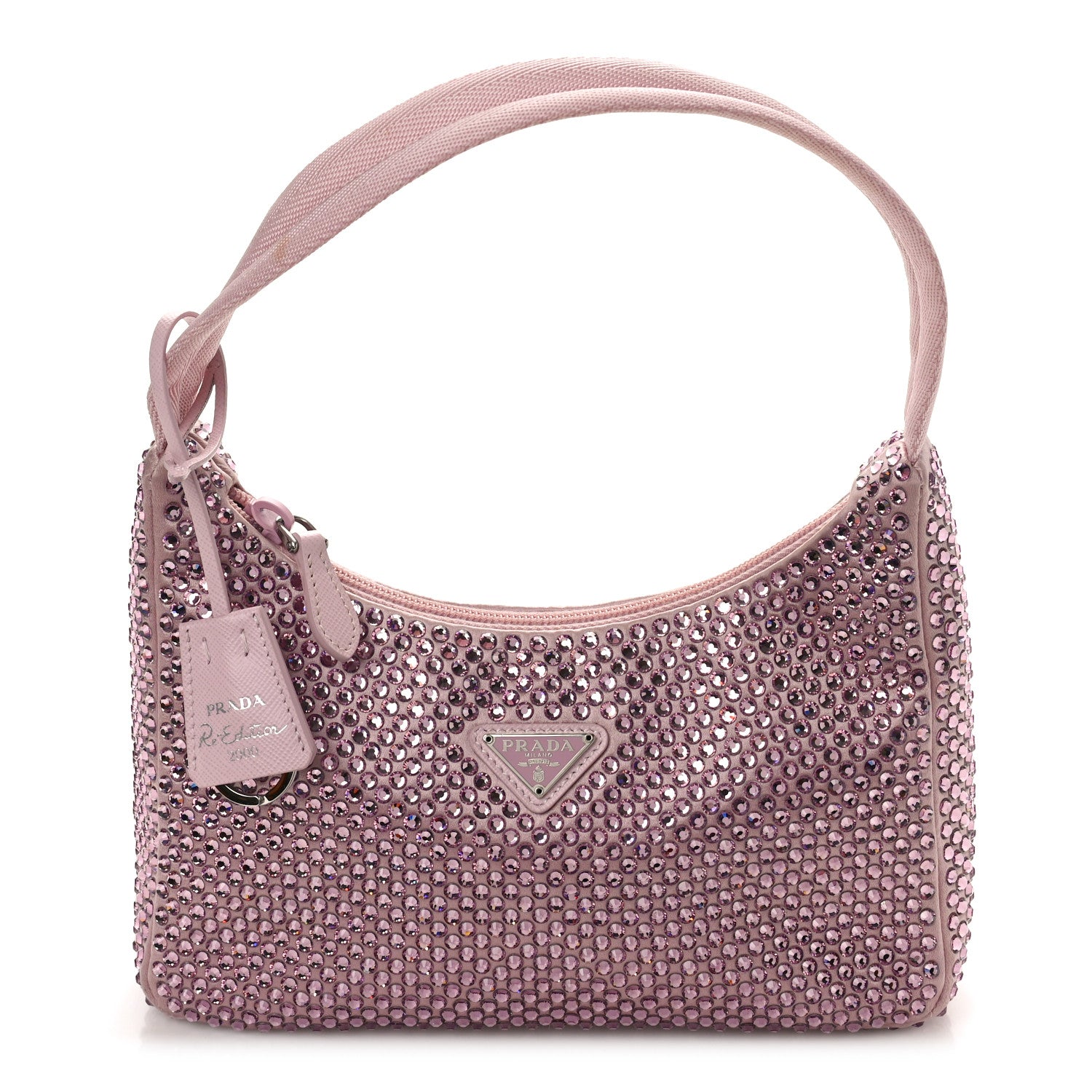 Prada Satin Crystal Mini Re-Edition 2000 Bag Alabastro 1 of 11