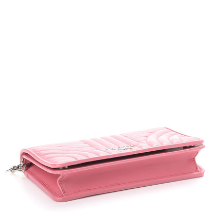 Prada Soft Calf Quilted Diagramme Chain Wallet Begonia 4 of 8