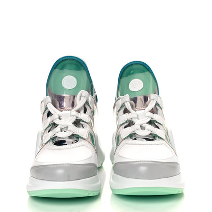 Louis Vuitton Calfskin Nylon LV Pop Archlight Sneaker 37.5 Metallic Rose Clair Pink 2 of 8