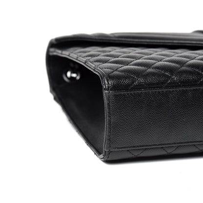 Saint Laurent Grain De Poudre Textured Mixed Matelasse Large Triquilt Monogram Monochrome Satchel Black 8 of 10