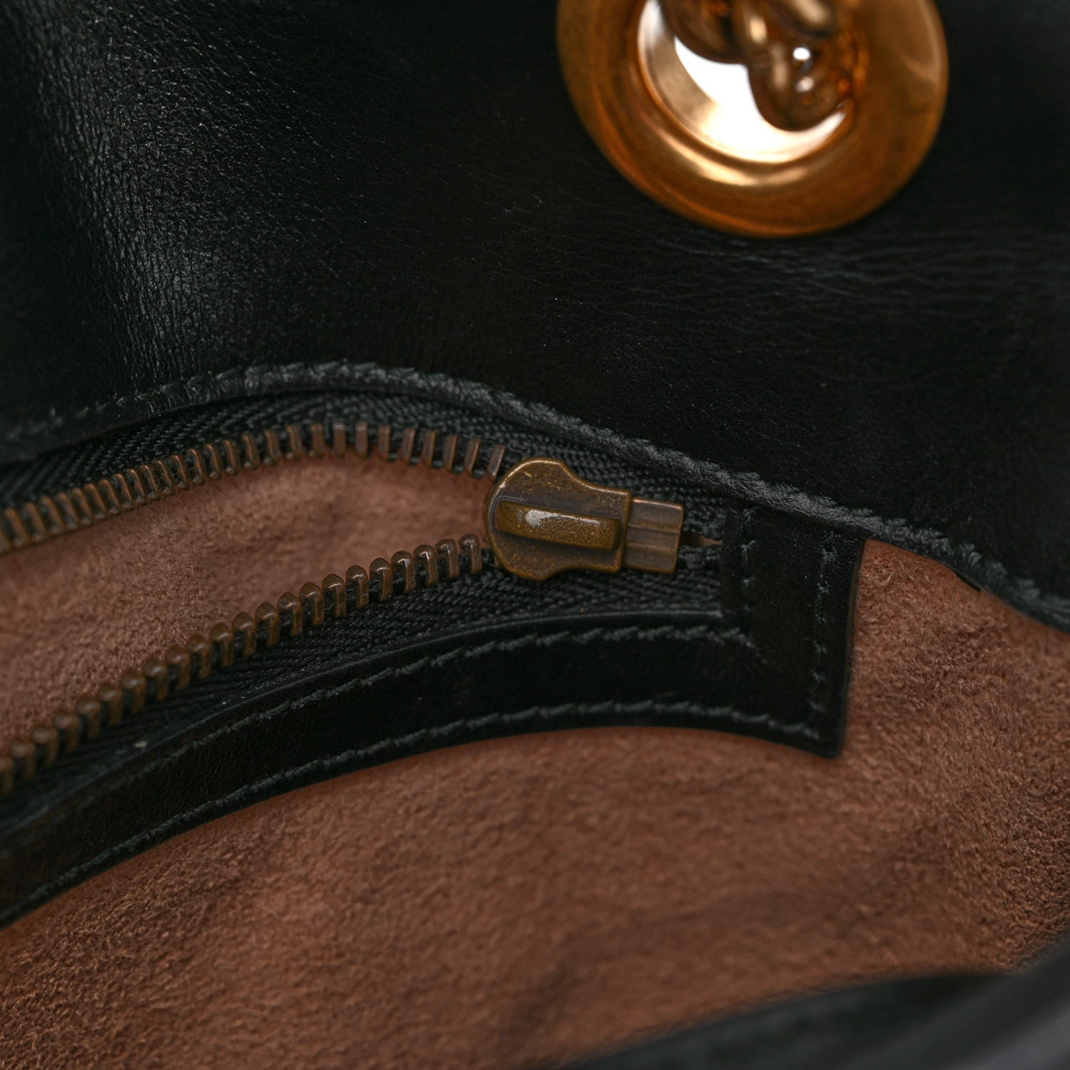 Gucci Calfskin Matelasse Small GG Marmont Shoulder Bag Black 11 of 12