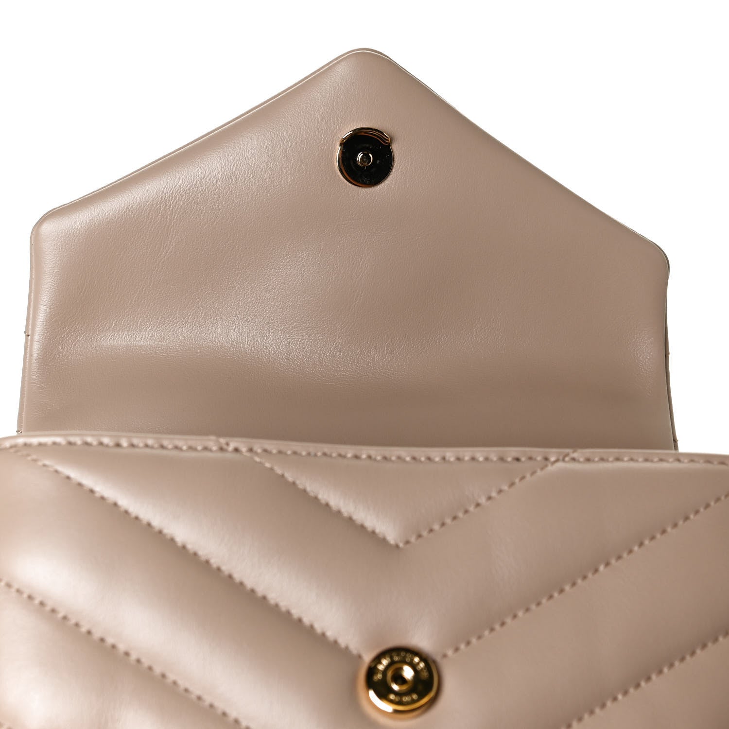 Saint Laurent Calfskin Y Quilted Monogram Toy Loulou Crossbody Bag Dark Beige 11 of 14
