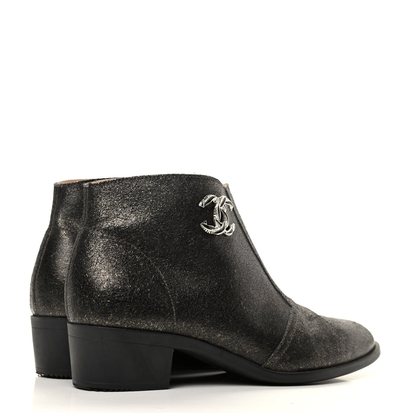 Metallic Fantasy Calfskin Ankle Boots 37.5 Dark Gold