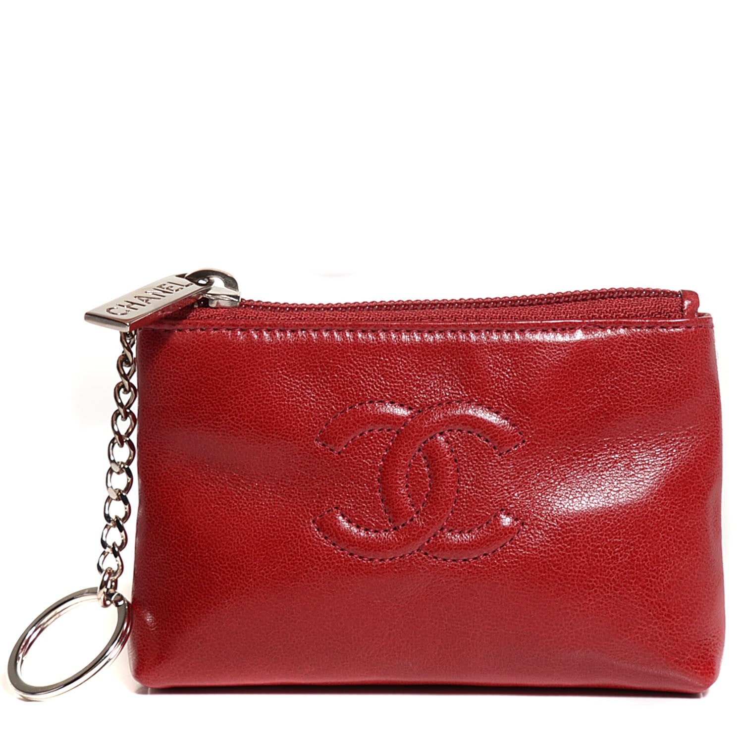 Chanel Lambskin Timeless CC Key Holder Red 1 of 7