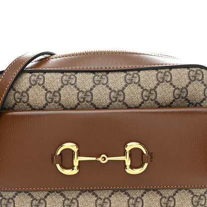 Gucci GG Supreme Monogram Small Horsebit 1955 Shoulder Bag Beige Brown Sugar 8 of 13