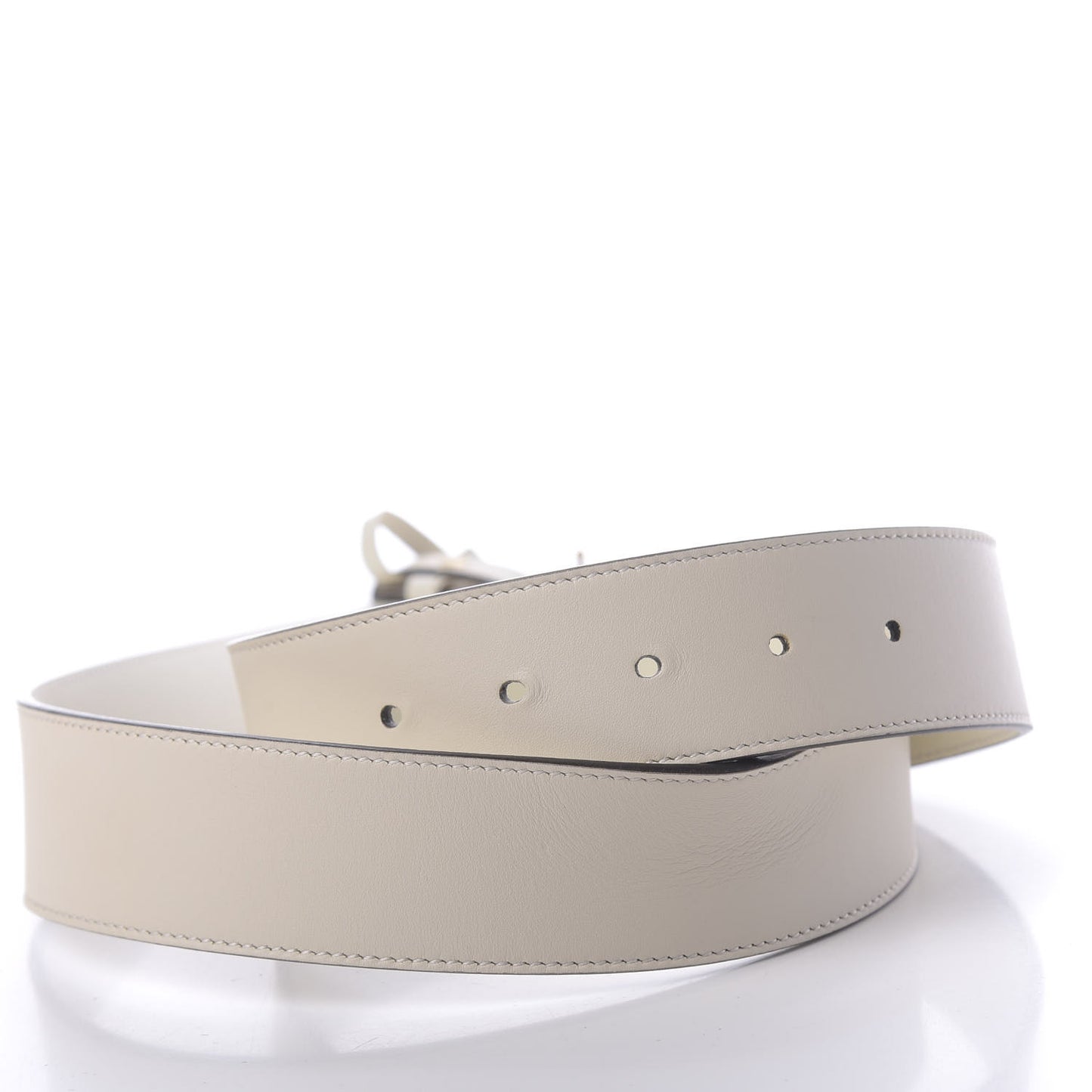 Calfskin Double G 40mm Belt 85 34 Mystic White