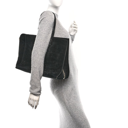 Balenciaga Daim Suede Plate Hardware Papier A6 Zip Around Tote Black 3 of 11