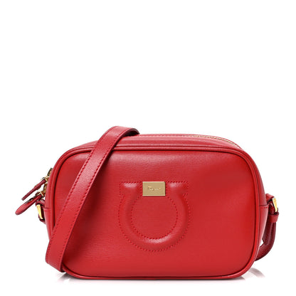 Salvatore Ferragamo Calfskin Gancini Camera Crossbody Bag Red 1 of 8