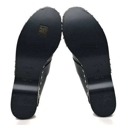 Hermes Calfskin Calya Mules 38 Black 5 of 8