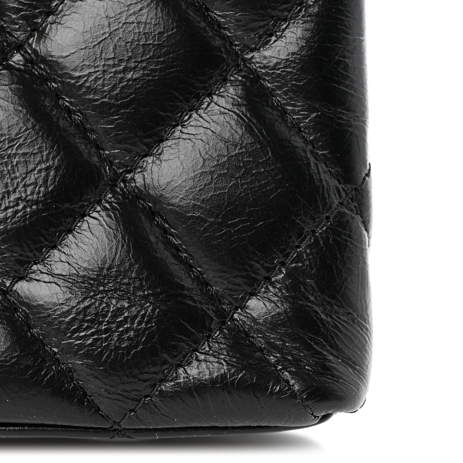 Chanel Shiny Aged Calfskin Quilted Mini Nano Kelly Shopper Black 8 of 9