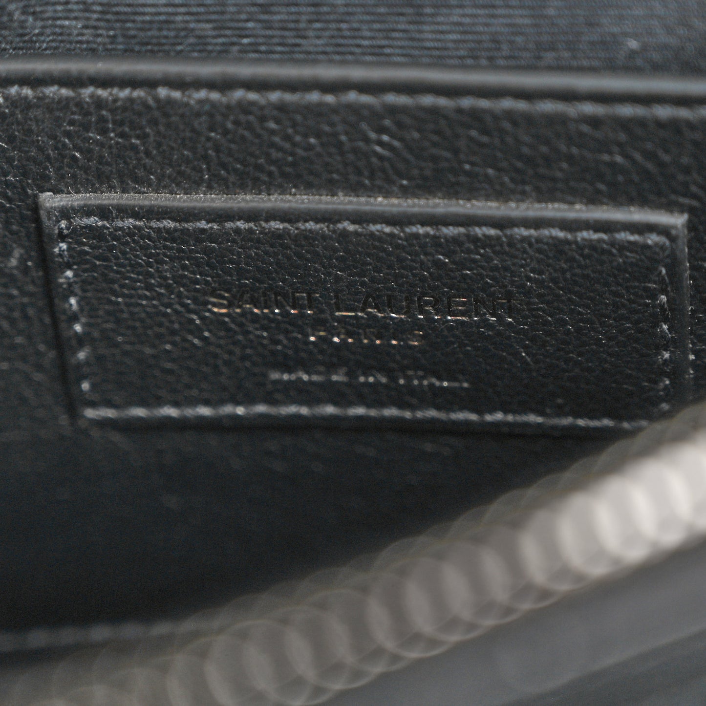 Sheepskin Matelasse Chevron Monogram Medium College Bag Black
