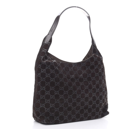 Gucci Suede Monogram Hobo Dark Brown 3 of 12