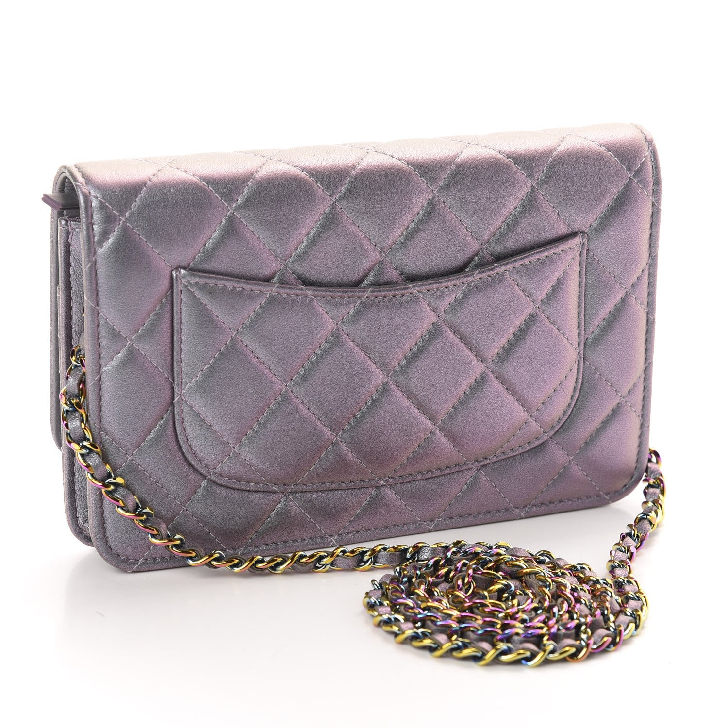 Chanel Iridescent Lambskin Quilted Reissue Wallet On Chain WOC Light Purple 2 of 13