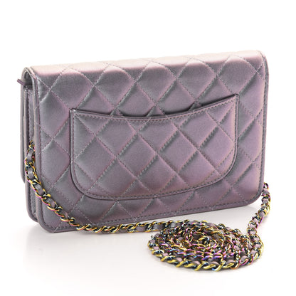 Chanel Iridescent Lambskin Quilted Reissue Wallet On Chain WOC Light Purple 2 of 13