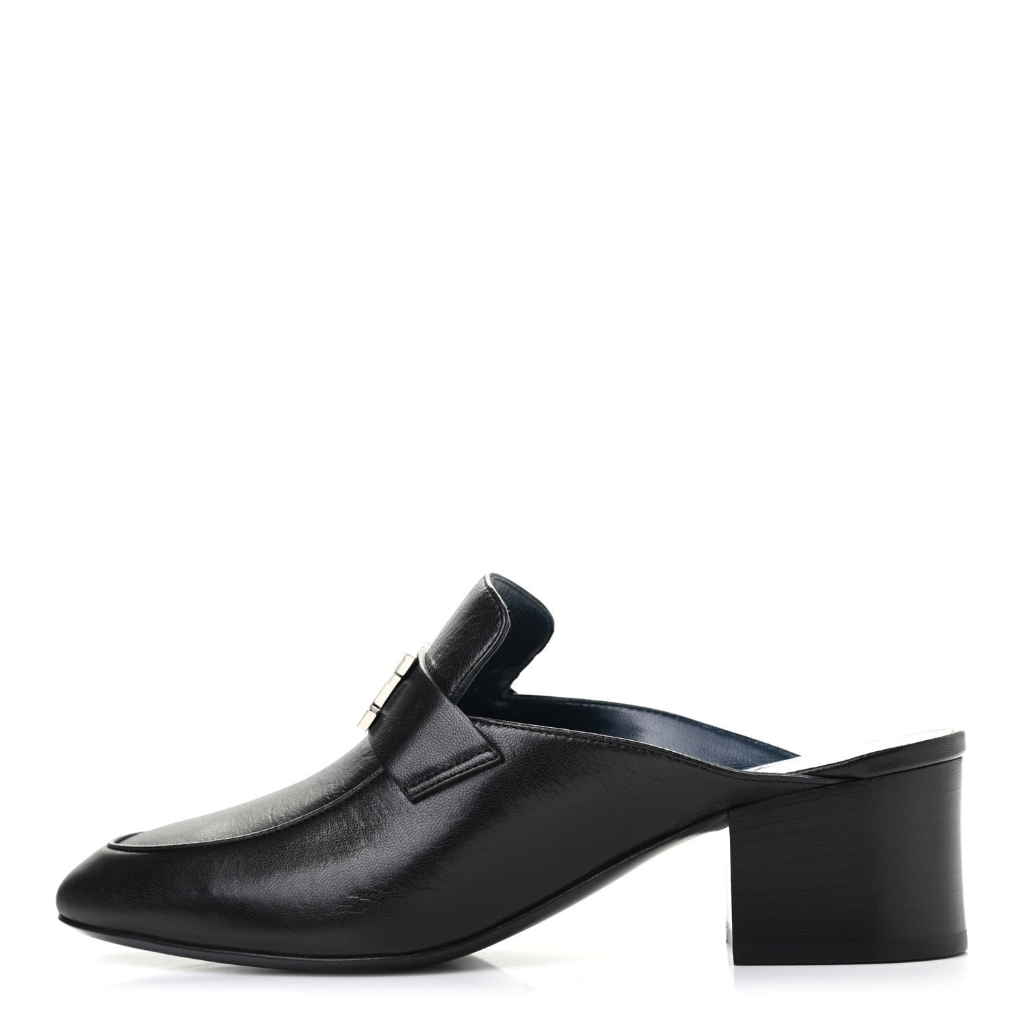 Hermes Goatskin Paradis Mules 37 Black 1 of 8