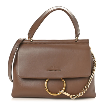 Chloe Lambskin Small Faye Top Handle Bag Brown 1 of 10