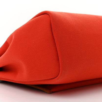 Hermes Vache Hunter Toile Herbag Zip Retourne 31 PM Capucine Fauve 10 of 12