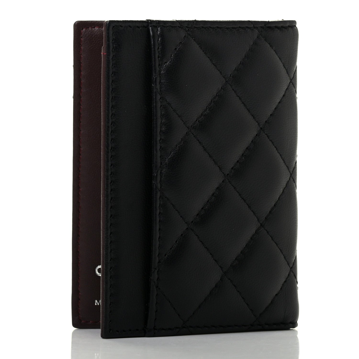 Chanel Lambskin Quilted Card Holder Wallet Black 3 of 7