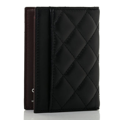 Chanel Lambskin Quilted Card Holder Wallet Black 3 of 7