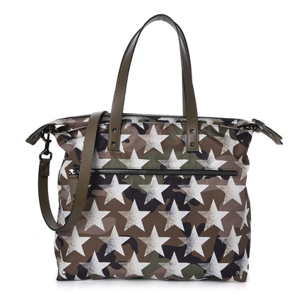 Valentino Garavani Nylon Printed Camustars Rockstud Vertical Tote Army Green White 1 of 7