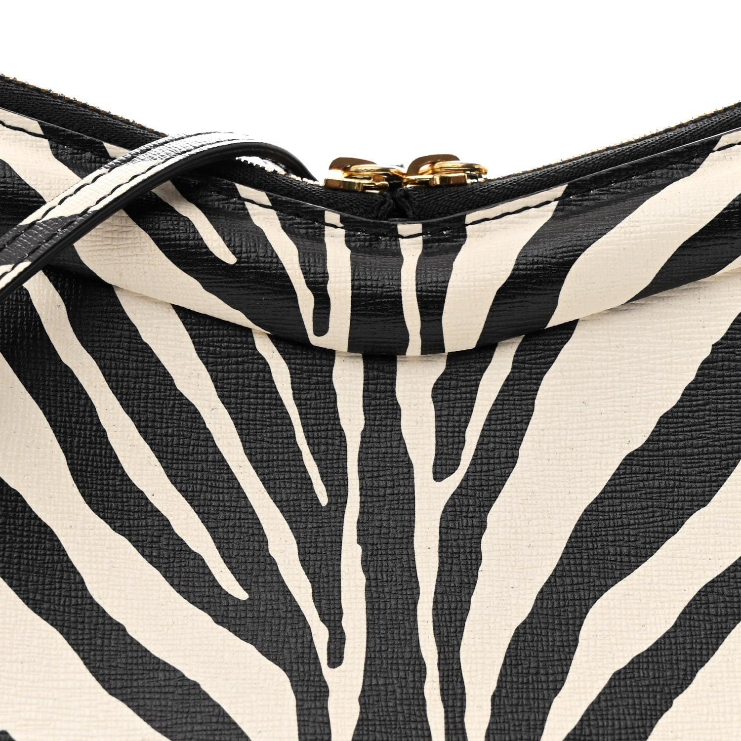 Mansur Gavriel Saffiano Zebra Print Mini M Frame Bag Black White 8 of 10