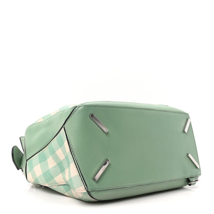 Loewe Calfskin Medium Gingham Puzzle Bag Lime 4 of 10