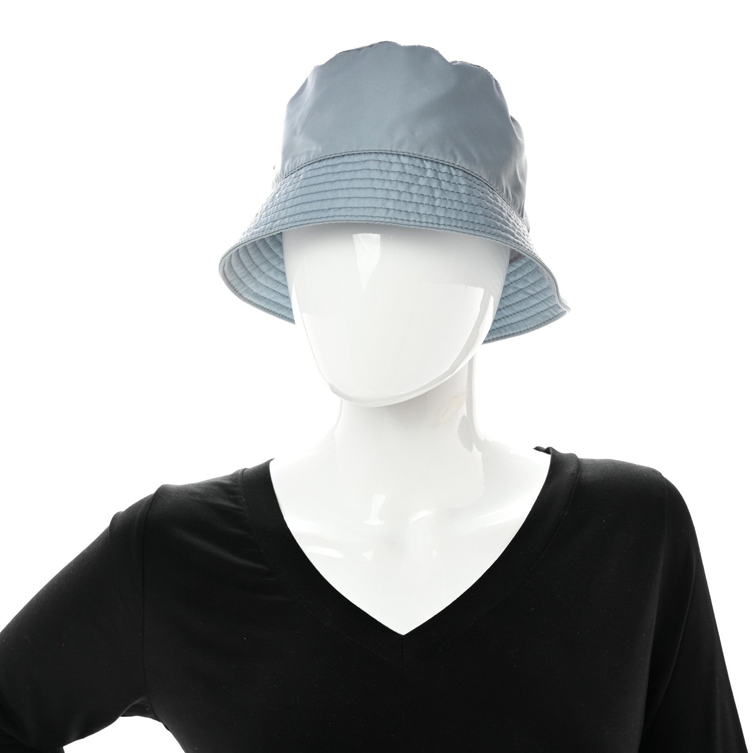 Prada Re-Nylon Metal Triangle Logo Womens Bucket Hat S Astrale 2 of 9