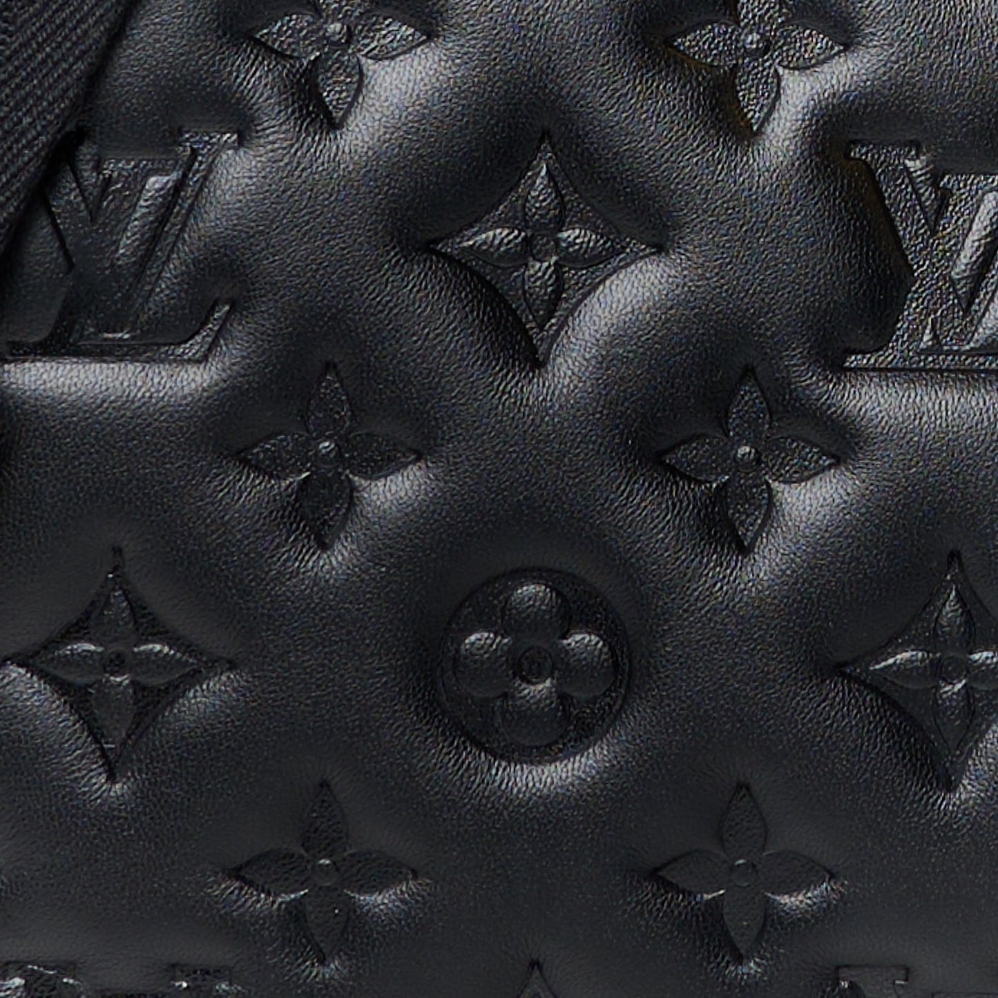Lambskin Embossed Monogram Coussin MM Black
