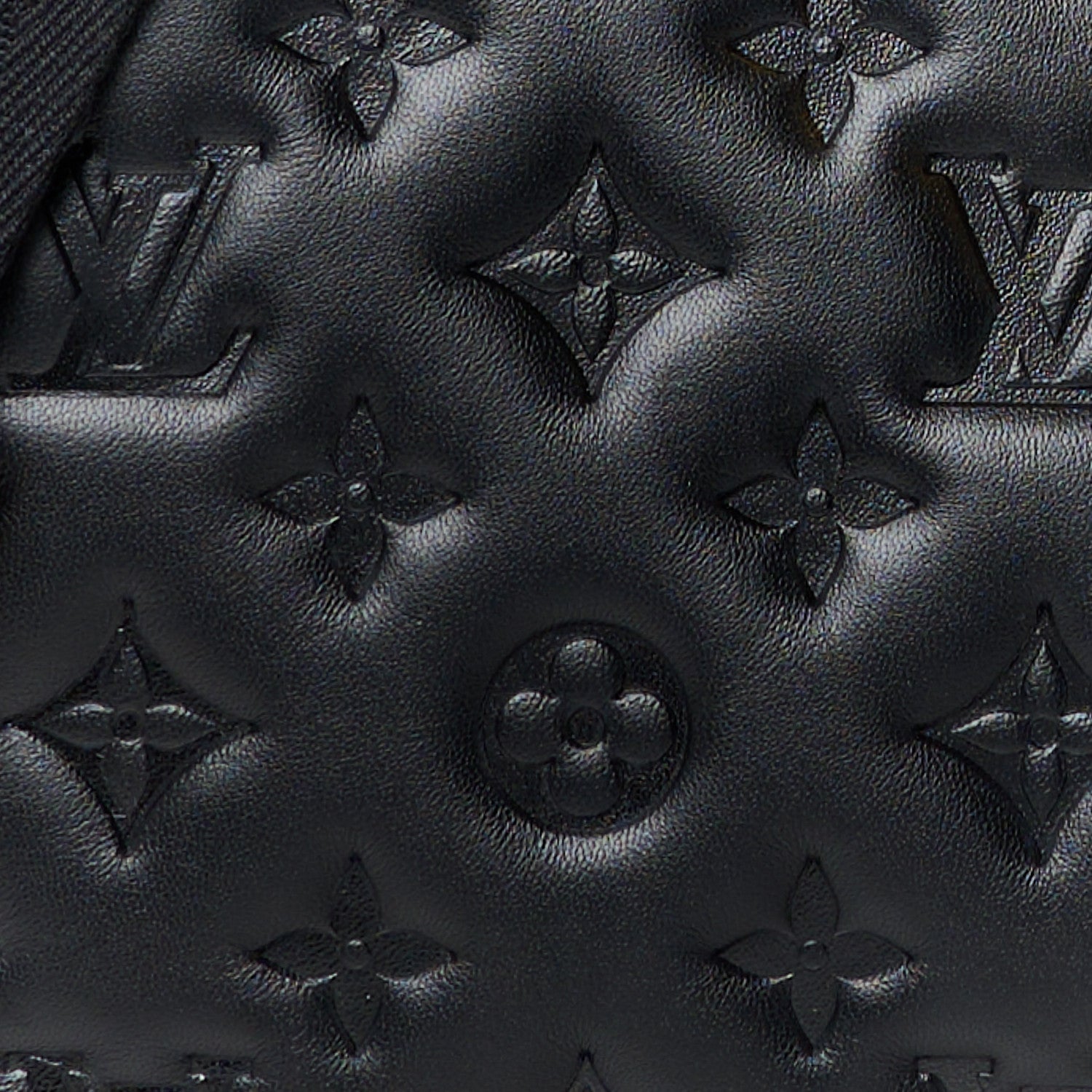 Louis Vuitton Lambskin Embossed Monogram Coussin MM Black 9 of 11