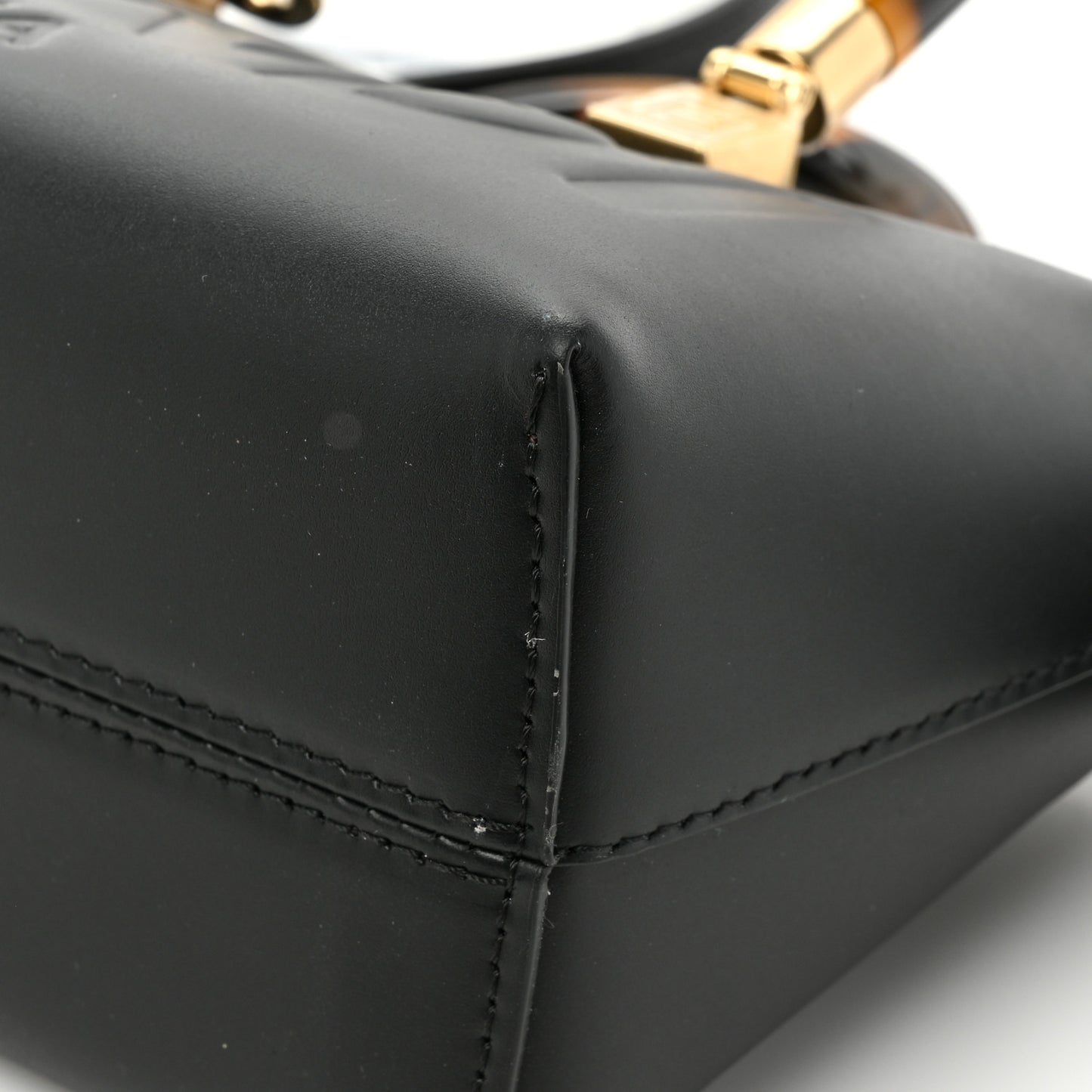 Vitello King Plexiglass Logo Embossed Mini By The Way Top Handle Boston Bag Black