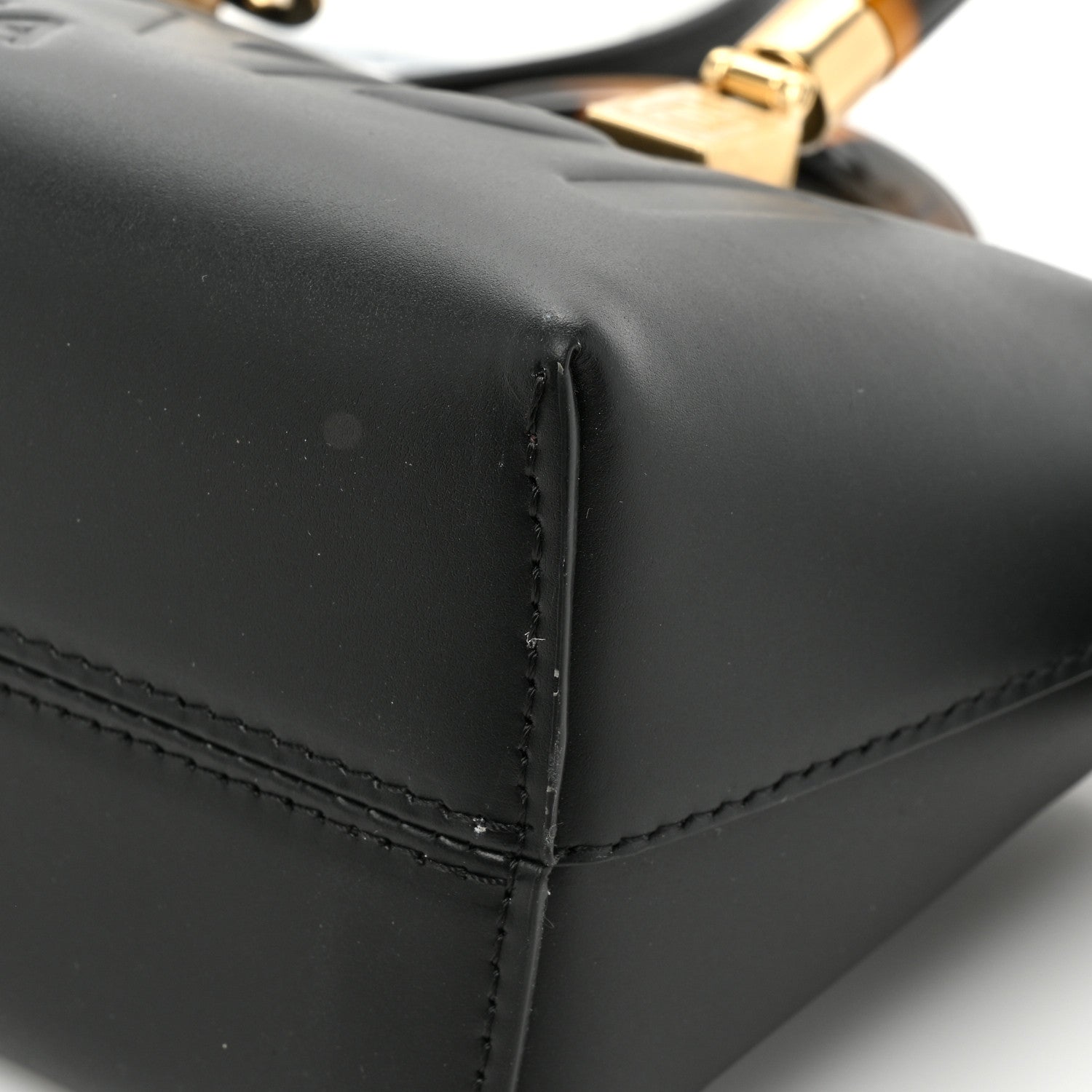 Fendi Vitello King Plexiglass Logo Embossed Mini By The Way Top Handle Boston Bag Black 11 of 13