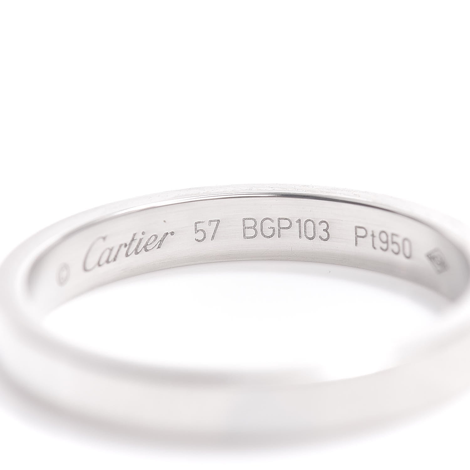 Cartier Platinum 3mm C De Wedding Band Ring 57 8 4 of 4