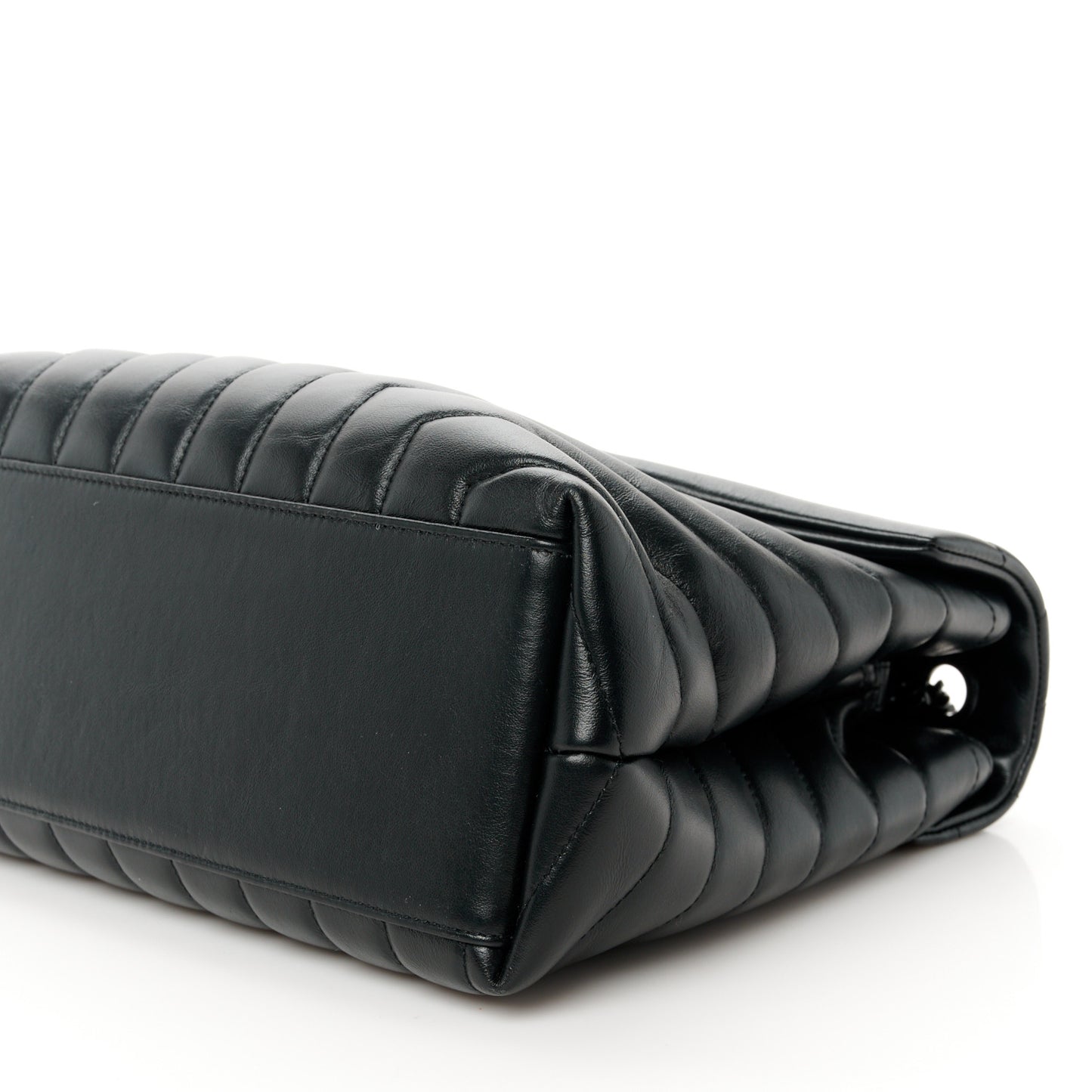 Calfskin Y Quilted Monogram Monochrome Medium Loulou Chain Satchel Black