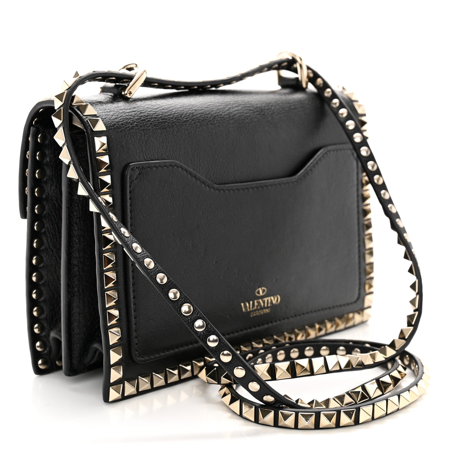 Valentino Garavani Vitello Rockstud No Limit Shoulder Bag Black 3 of 11
