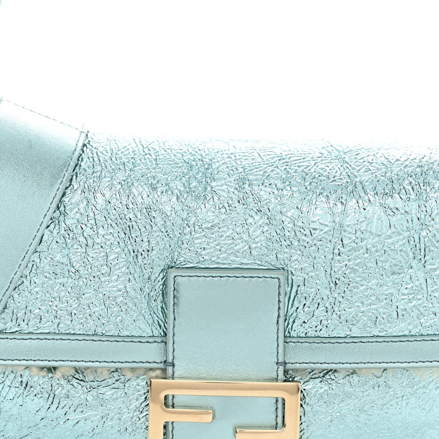Metallic Lambskin Sheepskin Fur Re-Edition 2005-2006 Baguette Light Blue