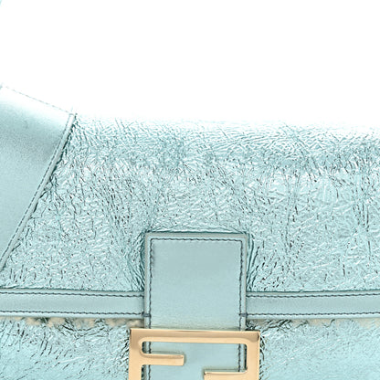 Fendi Metallic Lambskin Sheepskin Fur Re-Edition 2005-2006 Baguette Light Blue 9 of 12