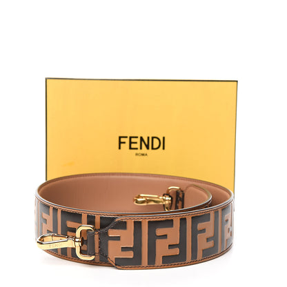 Fendi Calfskin FF 1974 Embossed Strap You Tobacco Black 6 of 6