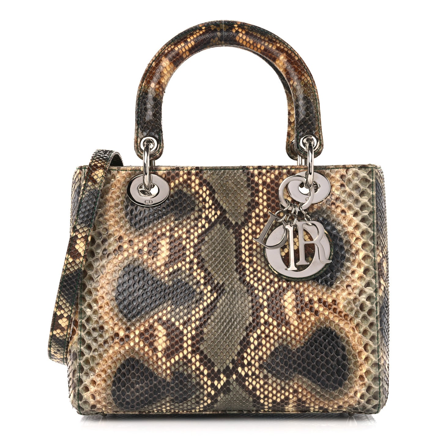 Snakeskin Medium Lady Dior Brown Multicolor