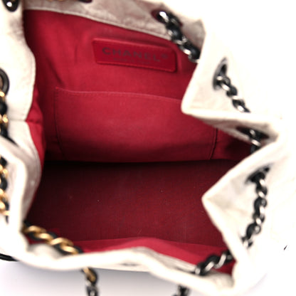 Chanel Aged Calfskin Quilted Small Gabrielle Backpack Black White 4 of 12